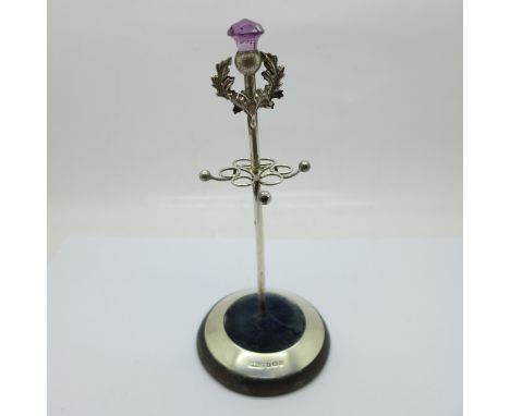 An Adie &amp; Lovekin silver ring stand, Birmingham 1905 