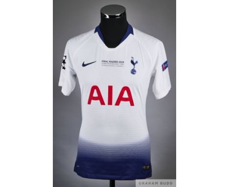 Dele Ali white and blue No.20 Tottenham Hotspur v. Liverpool Champions League Final match issued short-sleeved shirt, 2019, N