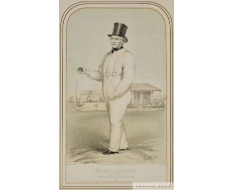 William Lillywhite at Lord's ground on July 25th 1853 in Grand Match for his Benefit played between Sussex and England, by Ri
