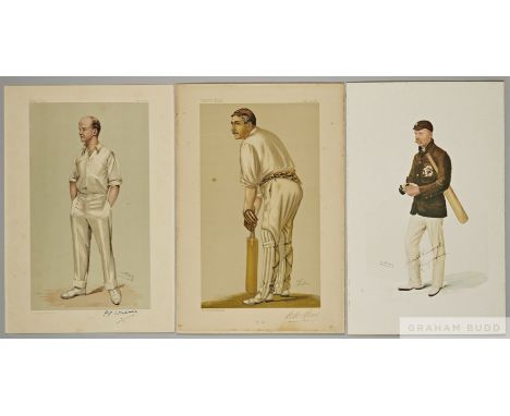 Three Spy Vanity Fair autographed prints, comprising T Hayward, autographed "Plum" autographed P.F. Warner and "W.W." autogra