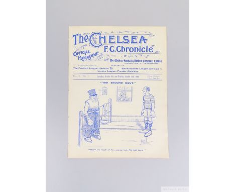 Chelsea v. Swindon Town, Southern Eastern League and Queen's Park Rangers, London F.A. Challenge Cup, match programme, 9th an