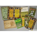 Collection of cricket books including The First Test Match, hardback