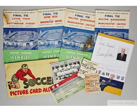 Six 1950s F.A.Cup final match programmes, comprising 1956, with ticket stub, 1957, 1958, two copies, 1959, 1962, two England 