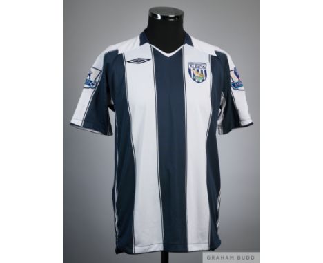 Kim Do Heon blue and white No.14 West Bromwich Albion match issued short sleeved Umbro home shirt, 2008-09 size M, crew neck 