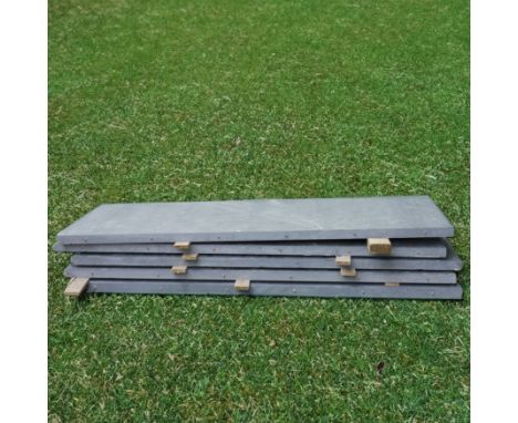 FIVE SLATES OFF A FULL SIZE SNOOKER TABLEEach slate, 73cm wide; 186.5cm long; 4cm thick