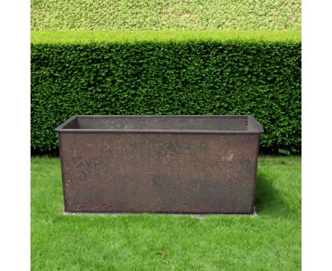 AN EARLY 20TH CENTURY CAST IRON RECTANGULAR TROUGH109cm wide; 60cm deep; 46cm high