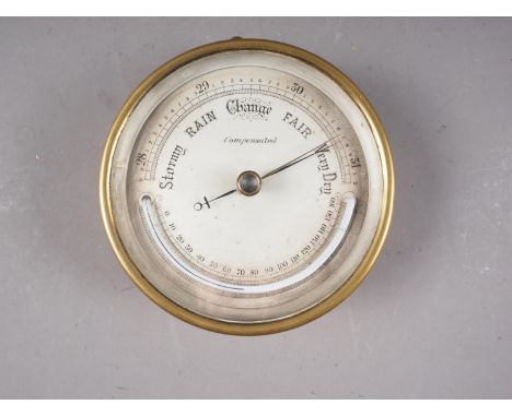 A compensated aneroid barometer and thermometer, 4" dia 