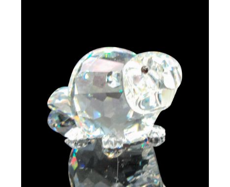 Part of the Endangered Species Group. Figural has clear faceted body with black crystal eyes and frosted crystal teeth. Swaro