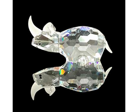 Part of the African Wildlife group. Clear crustal body with black eyes, and frosted horns and tail. Swarovski marking. This i