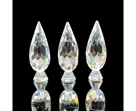 Set of three, lead crystals part of the Silver Crystal City collection. Swarovski etched backstamp. This item has its origina