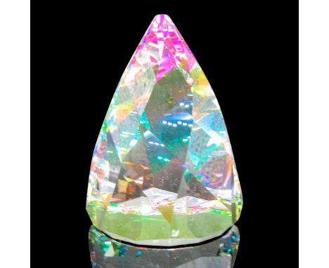 A clear crystal figure made to resemble Sugar Loaf Mountain in Rio de Janeiro. Swarovski backstamp. 7452060087. This item has