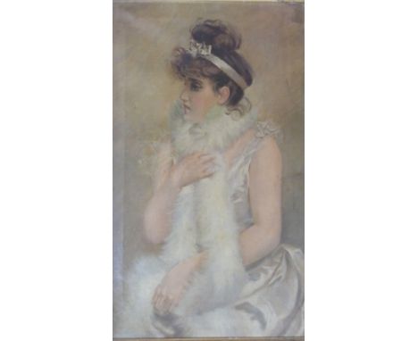 A portrait of a 1920's young lady unsigned oil on canvas with ornate timber frame 