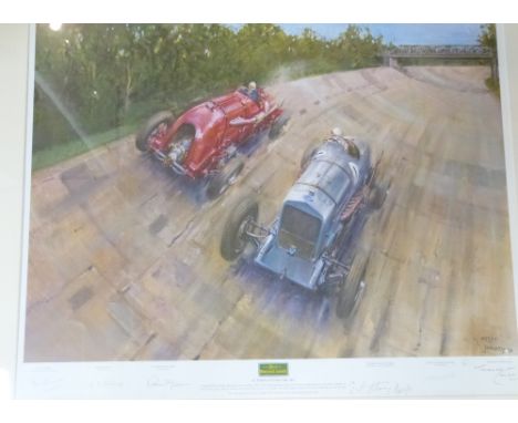 Terence Cuneo Spirit Of Brooklands Limited Edition Coloured Print No 165/850 signed in pencil by the artist together with oth