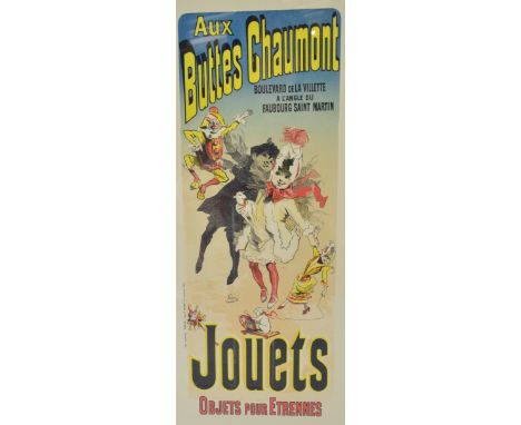 Lithograph Jules Cheret 'Aux Buttes Chaumont (pour le Magasin)' from Les Maitres de L'Affiche, signed in plate 