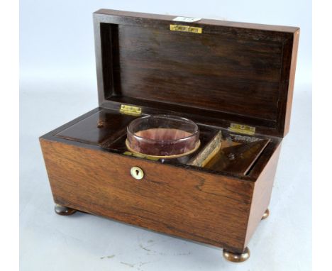 19th century Rosewood tea caddy 