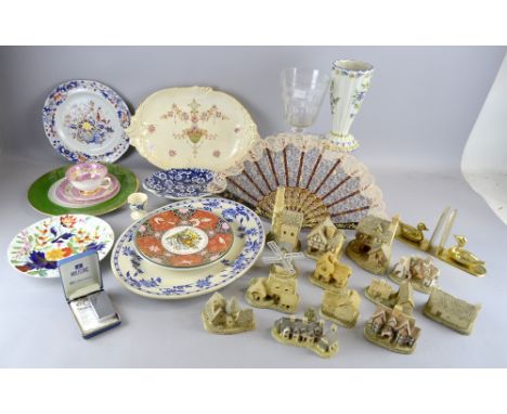 Collection of ceramics including David Winter cottages (14), Spode ironstone plate and other ceramics 