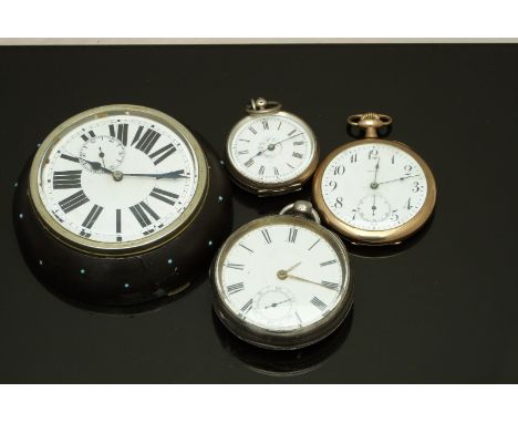 Three various pocket watches comprising a hallmarked silver gentleman's example, an 800 silver ladies fob watch with floral d