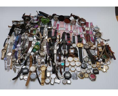 Over 100 various ladies and gentleman's wristwatchs including Casio Baby-G, Alarm Chronograph, Ingersoll, Gucci etc&nbsp;