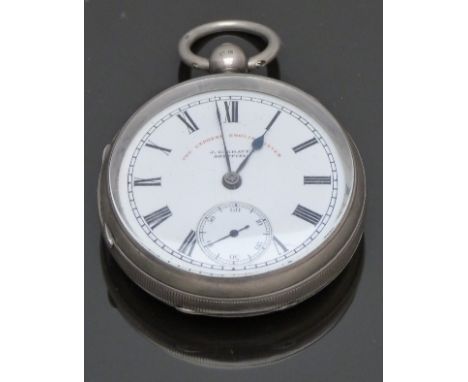 J G Graves The Express English Lever hallmarked silver open faced pocket watch with inset subsidiary seconds dial, blued hand