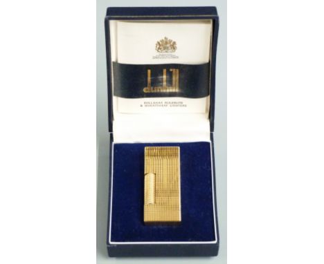Dunhill Rollagas gold plated lighter in original box&nbsp;