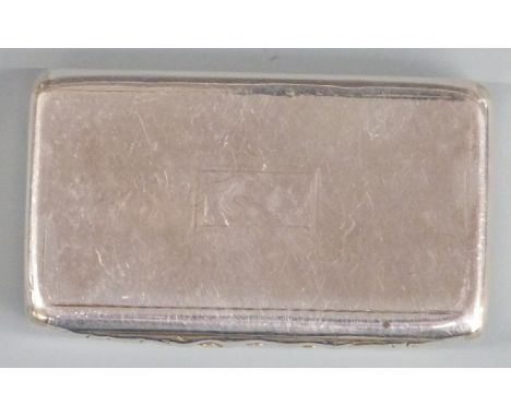 Victorian hallmarked silver snuff box with gilt wash interior, Birmingham 1837 maker&nbsp;Francis Clark, length 6cm, weight 4