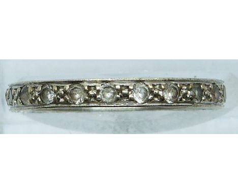 A 9ct white gold eternity ring, 1.6g, size K