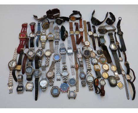 Over 50 various ladies and gentleman's wristwatches including Oris, Bass Calendar, Casio Data Bank, Sekonda moonphase, etc.&n