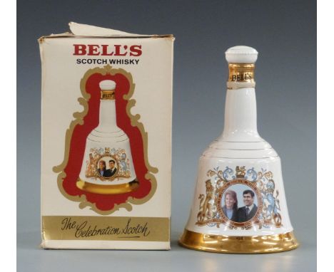 Bell's Scotch Whisky commemorative ceramic bell for Royal Wedding, 750ml, 43% vol, in original presentation box.