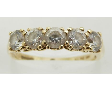 A 14k gold ring set with cubic zirconia, 3.1g, size M&nbsp;