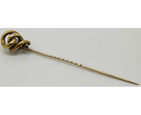 Victorian stick pin in a knotted design, in original box&nbsp;