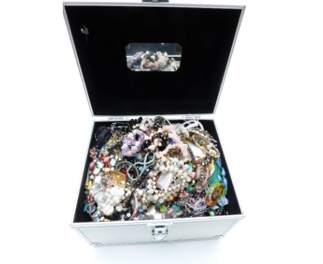 A collection of jewellery including vintage necklaces, Sphinx necklace, quartz bracelets etc