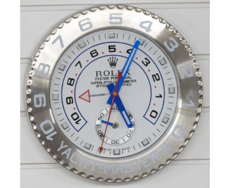 Rolex Oyster Perpetual Superlative Chronometer&nbsp;dealers shop display advertising wall clock with white dial, luminous han