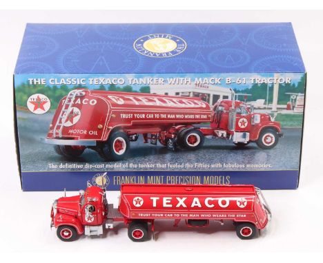 A Franklin Mint Precision Models 1/43rd scale Classic Texaco Tanker with Mack B-61 Tractor - the model appears as new and is 