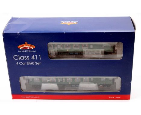 A Bachmann No. 31-426 Class 411 four car EMU set, late Southern Region  multiple unit finished in green housed in the origina