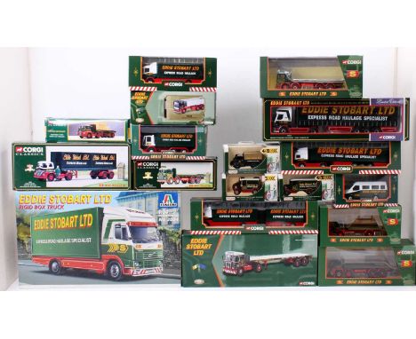 A collection of Corgi modern issue "Eddie Stobart" diecast models including No. 75601 Renault Premium Curtainside, CC12502 At