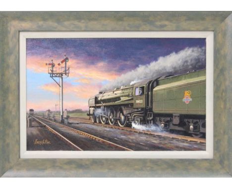 Original oil painting on canvas by Barry Price of a BR Britannia Class 4-6-2 70023 Venus heading north near Leamington Spa ci