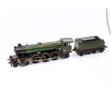 Marklin Gauge 1 live steam loco &amp; tender 4-6-2, green lined black &amp; white, LNER no.4021. Evidence of heat damage abov