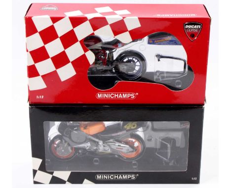 2 Minichamps 1/12 scale Motorcycles comprising No. 122 031311 Ducati 999R FO3 Team Ducati Fila WSB 2003 "Ruben Xaus", and No.