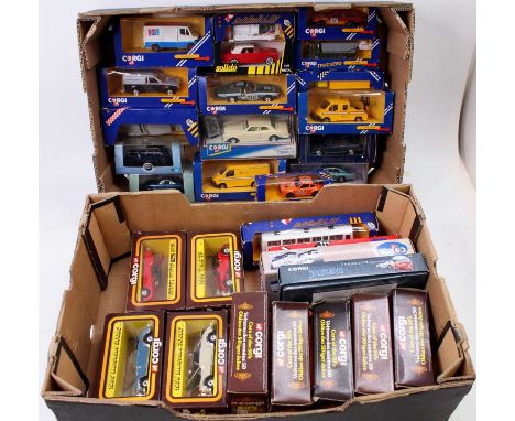 Two trays containing a quantity of mixed issue Corgi Eligor, Oxford and similar, Modern Issue diecasts, to include a Corgi To