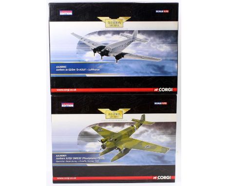 Corgi Aviation Archive limited edition model group of 2 comprising No. AA36905 1/72 scale model of a Lufthansa Junkers JU-52,