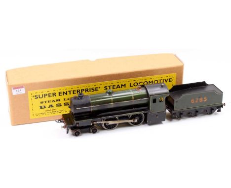 Bassett Lowke O Gauge Live Steam Enterprise locomotive and tender, LNER Green, No.6285 to tender, original paintwork with som