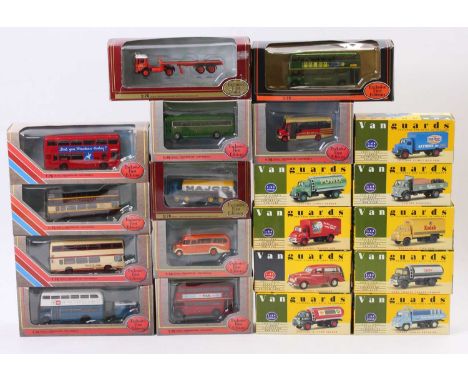 A collection of 11 EFE 1/76th scale bus and coach models together with 9 Lledo Vanguards 1/43rd scale models, specific exampl