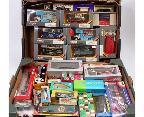 Two trays containing a quantity of mixed modern release diecast to includeCorgi, Eligor, Vitesse, Siku and others, mixed exam