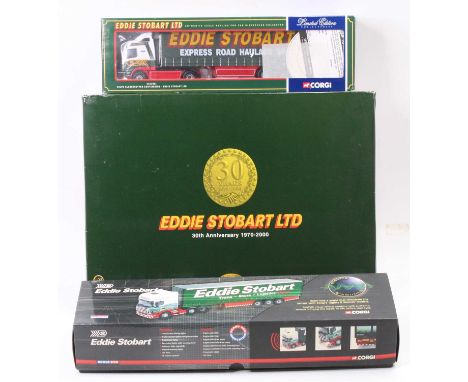 Corgi Toys modern issue 1/50th scale trucks group of 3 comprising No. 76901 Eddie Stobart Ltd 30th Anniversary gift set, CC12