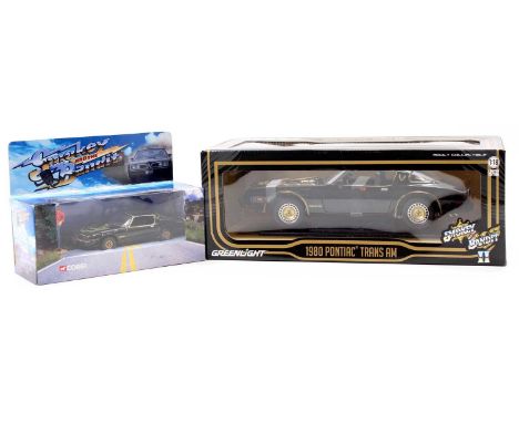 Greenlight Collectibles 1/18th scale No. 12829 1980 Pontiac Trans-Am from the feature film "Smokey and the Bandit II" (NMM-BN