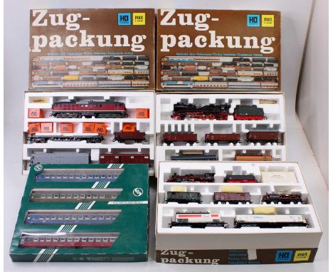 A collection of Sachsen Models and Piko boxed train sets and coach packs to include a Piko H0 scale BR class 38 4-6-0 locomot