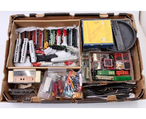 One tray containing a large collection of N Gauge Locomotives and various accessories from Lima, Bachmann, Arnold and others,