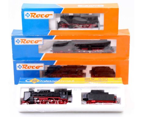 A Roco H0 scale continental Outline locomotive group, all housed in original packaging and all steam outline, to include Ref.