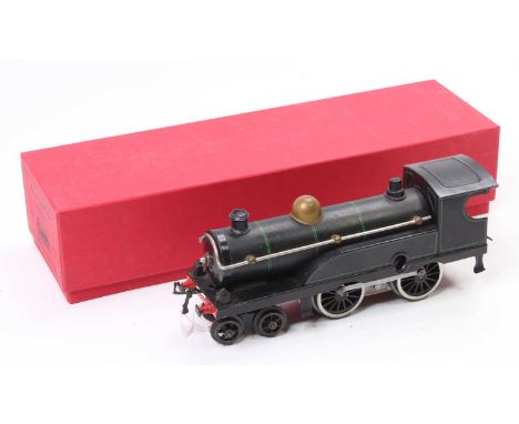 Totally repainted Hornby No.2, 4-4-0 loco with coal rail tender, clockwork body fitted with a Hornby 4-wheel electric mechani