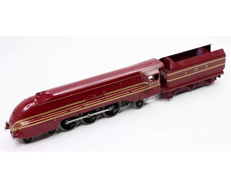 Scratch Built 0 Gauge 3-rail electric model of a Coronation Class "City of Birmingham" locomotive and tender, fitted with can